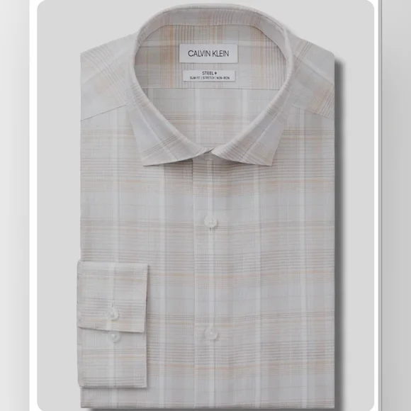 slim fit dress slacks Calvin Klein Steel Slim-Fit Stain Shield Solid Dress Shirt Gray M 15 3 –  Biggybargains main image 1
